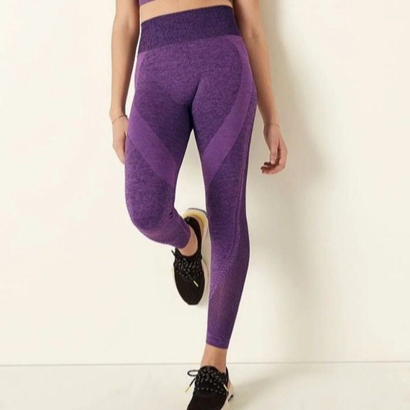 VS VICTORIAS SECRET PINK SEAMLESS WORKOUT PANT TIGHT LEGGING SWEATS AMETHYST S - Picture 2 of 7